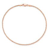 14K Rose Gold 9 inch  1.7mm Ropa with Lobster Clasp Anklet